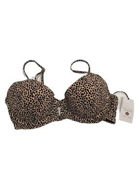 New Shade & Shore Leopard Print Bikini Top Size 36B